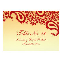 Nombre Paisley de Tableau épousant la carte plate Invitations
