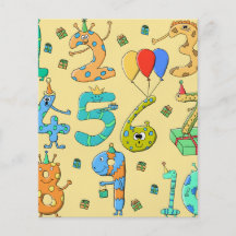 Nombres d'anniversaire, sur le jaune tract customisé
