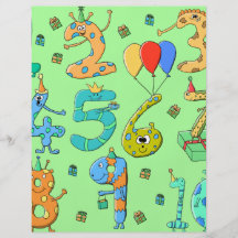 Nombres d'anniversaire, sur pâle - vert. prospectus personnalisés