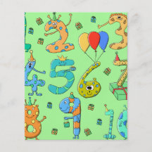 Nombres d'anniversaire, sur pâle - vert. prospectus en couleur