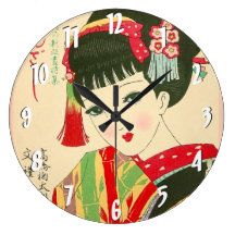 Nombres de blanc d'horloge murale de fille de geis