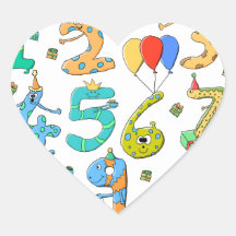 Nombres de fête d'anniversaire autocollant