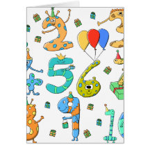 Nombres de fête d'anniversaire carte de vœux