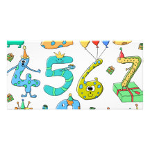 Nombres de fête d'anniversaire cartes de vœux avec photo