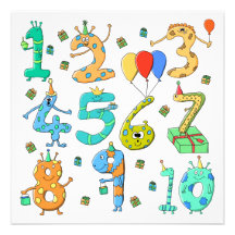 Nombres de fête d'anniversaire cartons d'invitation