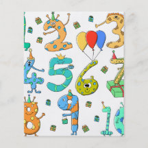 Nombres de fête d'anniversaire prospectus personnalisés
