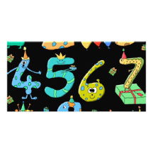 Nombres de fête d'anniversaire, sur le noir modèle pour photocarte