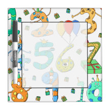 Nombres de fête d'anniversaire tableaux effaçables blancs