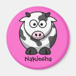 Nommé personnalisé - vache mignonne à bande dessin magnets pour réfrigérateur