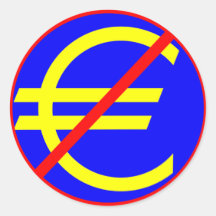 Non à l'euro autocollants ronds