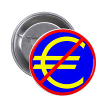 Non à l'euro badges avec agrafe