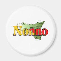Nonno avec la carte de la Sicile Aimant