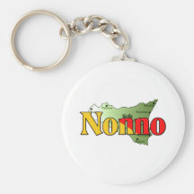 Nonno avec la carte de la Sicile Porte-clé