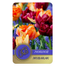Norooz Mubarak. Aimant persan de cadeau de nouvell Magnets En Rectangle