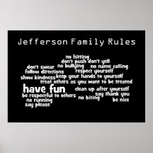 Nos règles de famille affiches