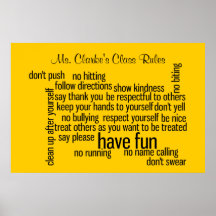 Nos règles de salle de classe d'école posters
