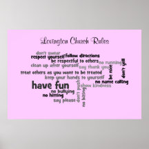 Nos règles d'église posters