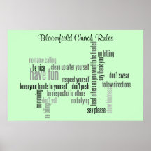 Nos règles d'église affiches