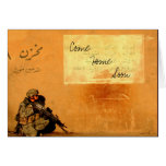 Note d'amour sur le soldat de militaires de mur carte de vœux