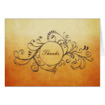 Note de Bohème jaune et orange rustique de Merci Carte De Vœux