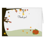 Note de Merci de hibou de Halloween d'automne Carte De Vœux