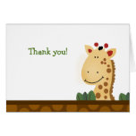 Note de Merci pliée par anniversaire de GIRAFE de  Cartes De Vœux