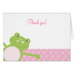 Note de Merci pliée par grenouille verte de saut ( cartes