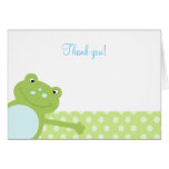 Note de Merci pliée par grenouille verte de saut ( cartes