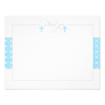 Note plate baptismale bleue jumelle de Merci Faire-parts