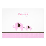 Note plate (rose) de Merci d'éléphant de Dottie Invitations Personnalisées