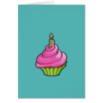Note rose et verte d'aqua de petit gâteau cartes