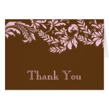 Note rose moderne de Merci de Flourish de feuille  Carte De Vœux