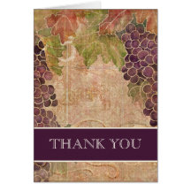 Notes âgées de Merci de mariage de vignoble de rai Carte De Vœux