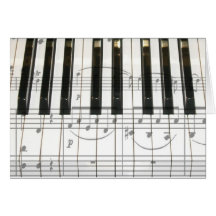 Notes de clavier et de musique de piano carte de vœux