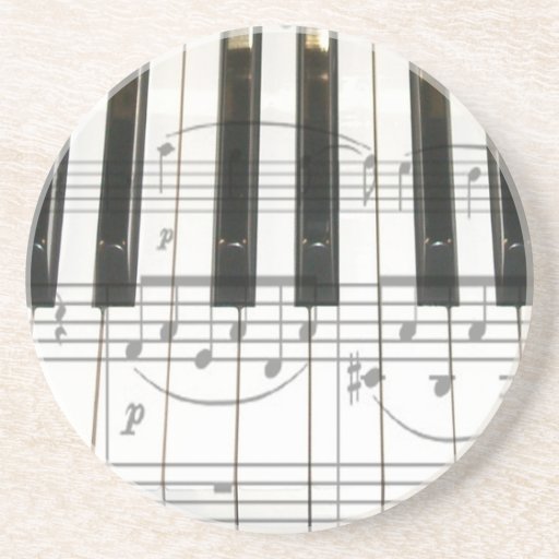 Notes de clavier et de musique de piano dessous de verres