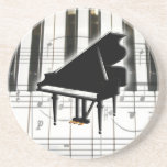 Notes de clavier et de musique de piano dessous de verres