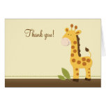 Notes de Merci pliées par girafe adorable Carte De Vœux