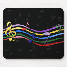Notes de musique colorées par arc-en-ciel tapis de souris