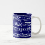Notes de musique de bleu marine tasse à café