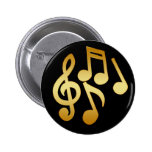 NOTES DE MUSIQUE D'OR BADGES