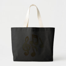 NOTES DE MUSIQUE D'OR SACS DE TOILE