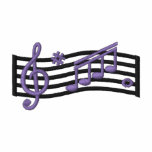 Notes de musique polo avec broderie