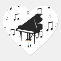 Notes de piano à queue et de musique autocollants