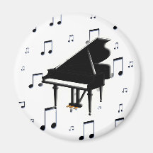 Notes de piano à queue et de musique aimants pour réfrigérateur