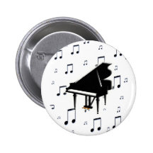 Notes de piano à queue et de musique pin's