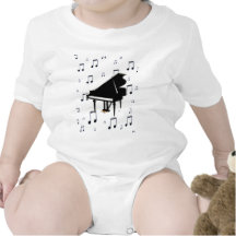 Notes de piano à queue et de musique t-shirts