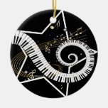 Notes d'or d'étoile musicale décorations pour sapins de noël