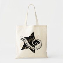 Notes d'or d'étoile musicale sac