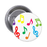 Notes musicales badge avec épingle
