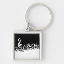 Notes musicales brouillées Keychain Porte-clefs